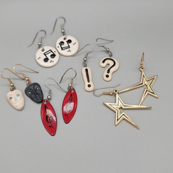 VINTAGE Lot Of Dangle Earrings - Picture 3 of 8